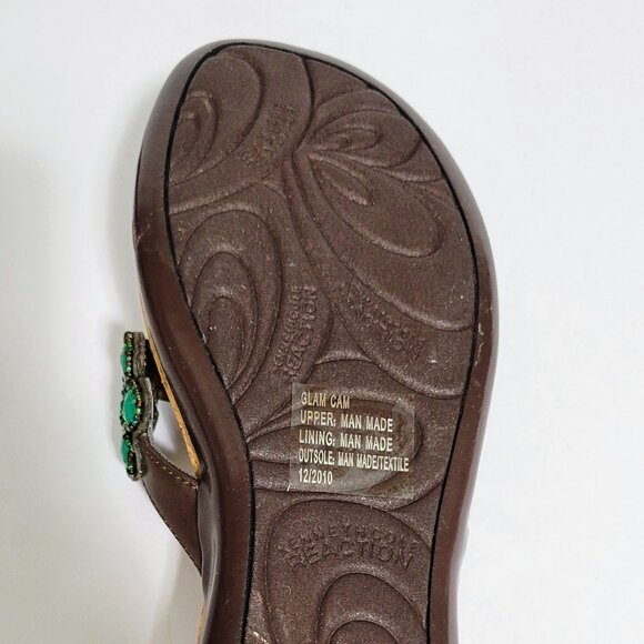 Kenneth Cole REACTION Faux Turquoise Flower Women's Thong Sandals ~ Size WMS 6 M - Picture 5 of 7